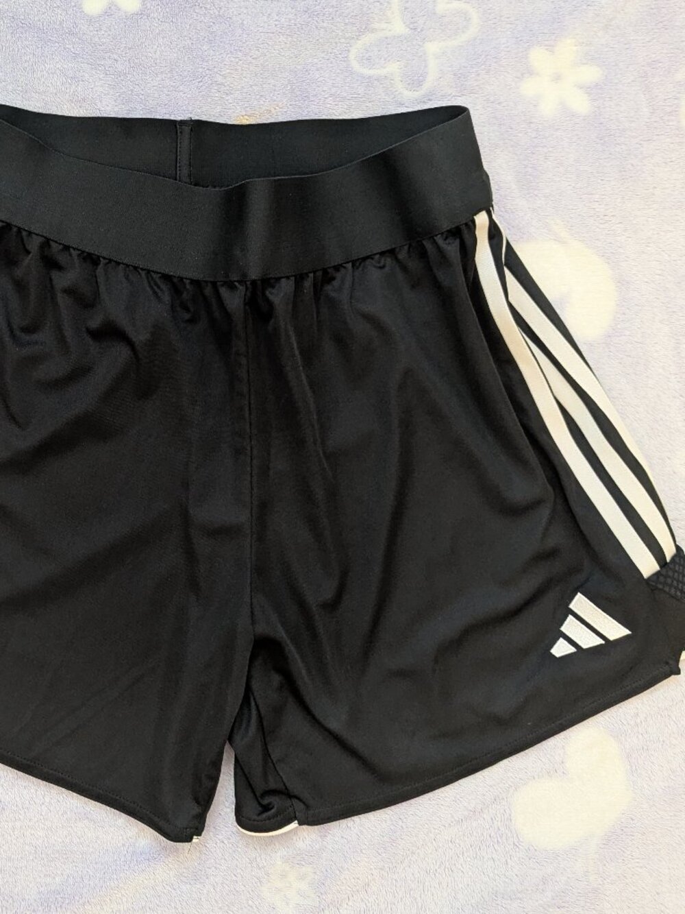Adidas Aeroready Athletic Shorts Women's Black White Stripes, Medium